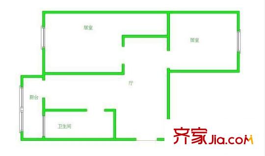 科園公寓戶型圖戶型圖 2室1廳1衛(wèi)1廚