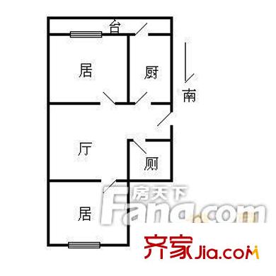云龍里戶型圖戶型圖 2室1廳1衛(wèi)1廚