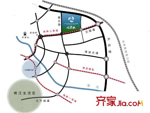 路勁太陽(yáng)城清霖園交通圖