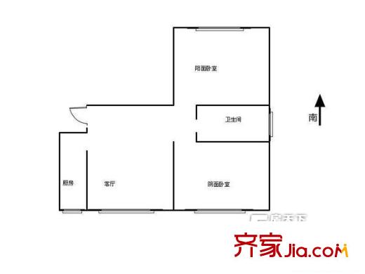 保利國際博朗園戶型圖戶型圖 2室1廳1衛(wèi)1廚