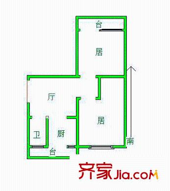 昆璞里戶型圖戶型圖 2室1廳1衛(wèi)1廚