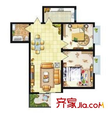 第六田園優(yōu)仕家園戶型圖戶型圖 2室