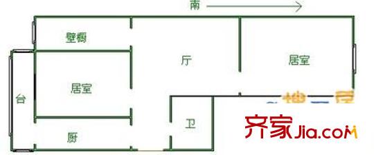 富力津門湖克拉公館戶型圖 戶型圖 1室1廳1衛(wèi)1廚