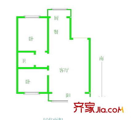 第六田園優(yōu)仕家園戶型圖 戶型圖 2室1廳1衛(wèi)1廚