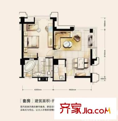 第六田園優(yōu)仕家園戶型圖戶型圖 1室3廳2衛(wèi)1廚