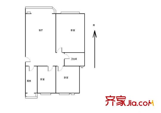 第六田園優(yōu)仕家園戶型圖戶型圖 3室2廳2衛(wèi)1廚