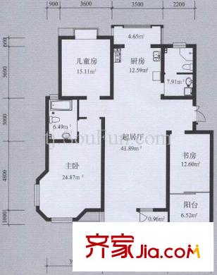 第六大道第博雅園戶型圖戶型圖 3室2廳2衛(wèi)