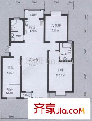 第六大道第博雅園戶型圖戶型圖 3室2廳2衛(wèi)