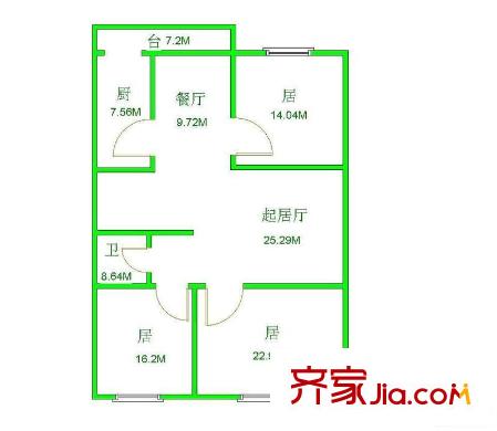 金兆園戶(hù)型圖戶(hù)型圖 3室2廳1衛(wèi)1廚