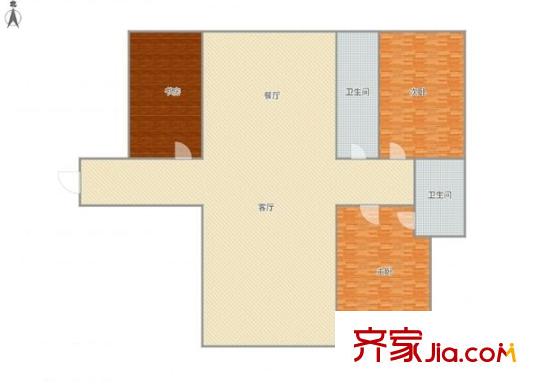 太陽(yáng)城金旭園 3室 戶型圖