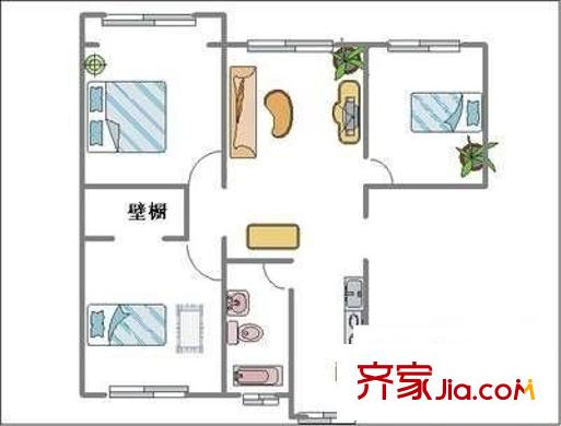 萬維花園戶型圖戶型圖 3室1廳2衛(wèi)1廚