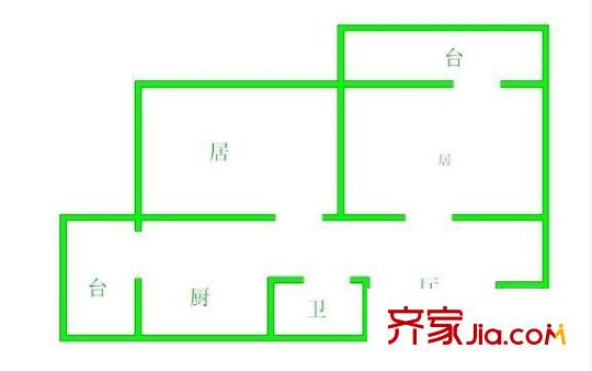 海天馨苑德信園戶型圖 戶型圖 2室1廳1衛(wèi)1廚