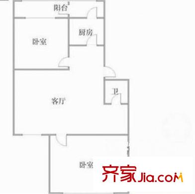 海天馨苑德信園戶型圖 戶型圖 2室2廳1衛(wèi)1廚