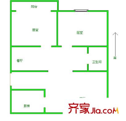 海天馨苑德信園 2室 戶型圖