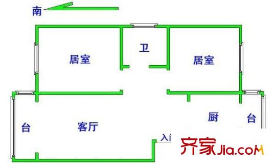 海天馨苑德信園戶型圖戶型圖 2室2廳1衛(wèi)1廚