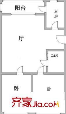金潭花園戶型圖戶型圖 2室1廳1衛(wèi)1廚