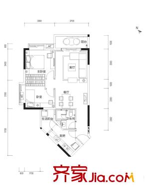 旭日雅苑・幸福里05户型 3室2厅2卫1厨