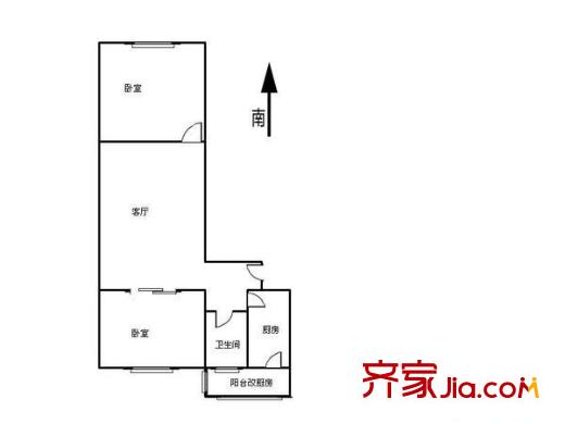 正源公寓戶型圖戶型圖 2室1廳1衛(wèi)1廚