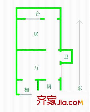孚泰公寓戶型圖戶型圖 2室1廳1衛(wèi)1廚