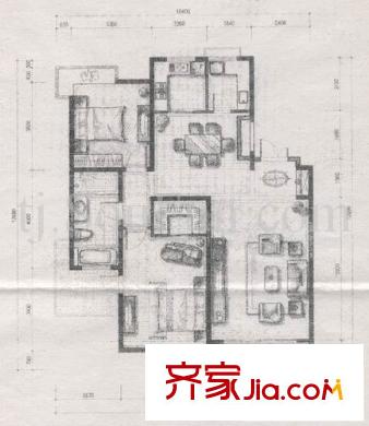 香檳左岸戶型圖A1 2室2廳1衛(wèi)