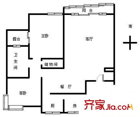 香檳左岸戶型圖戶型圖 3室2廳1衛(wèi)1廚