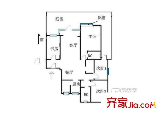 香檳左岸戶型圖戶型圖 4室2廳2衛(wèi)1廚