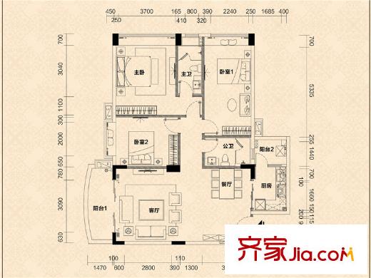 流溪半岛C1栋03单元 3室2厅2卫1厨