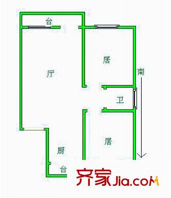 金水畔家園戶型圖戶型圖 2室1廳1衛(wèi)1廚