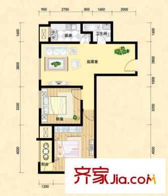 珠海里戶型圖戶型圖 2室1廳1衛(wèi)1廚