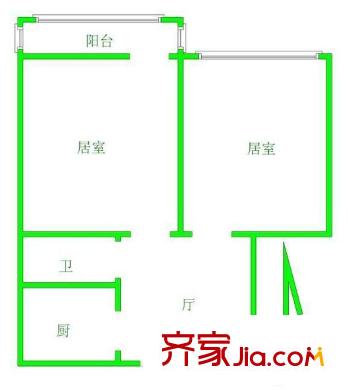 珠海里戶型圖戶型圖 2室1廳1衛(wèi)1廚