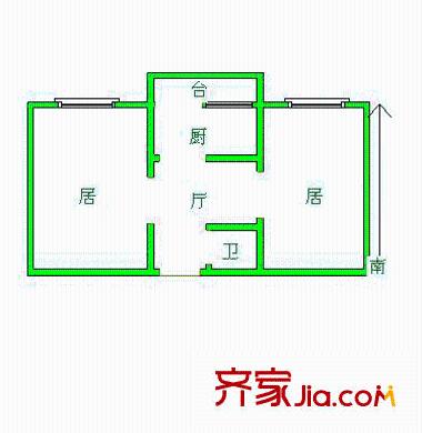 隨園公寓戶型圖戶型圖 2室1廳1衛(wèi)1廚