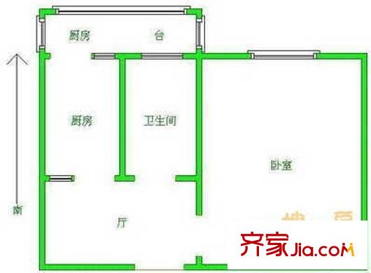 環(huán)湖東里戶型圖戶型圖 1室1廳1衛(wèi)1廚