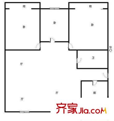 環(huán)湖東里戶型圖戶型圖 3室1廳1衛(wèi)1廚