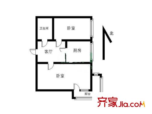 環(huán)湖東里 2室 戶型圖