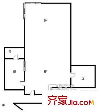 環(huán)湖東里戶型圖戶型圖 1室1廳1衛(wèi)1廚