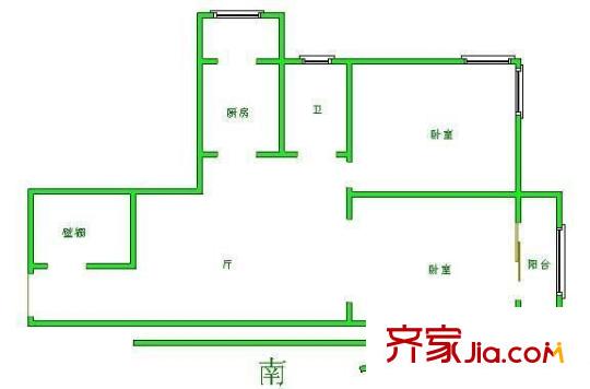 環(huán)湖東里戶型圖戶型圖 2室1廳1衛(wèi)1廚