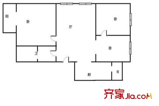 羅馬花園戶型圖戶型圖 3室1廳1衛(wèi)1廚