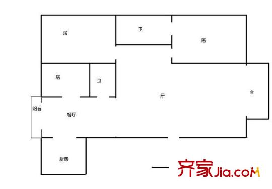 羅馬花園戶型圖戶型圖 3室2廳2衛(wèi)1廚
