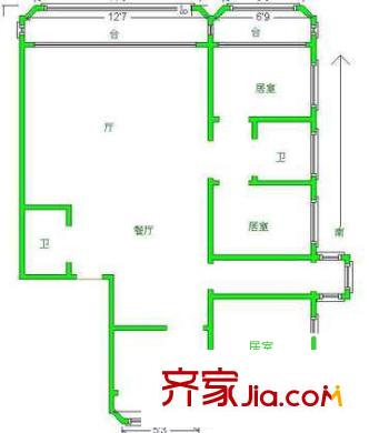 羅馬花園戶型圖戶型圖 4室2廳2衛(wèi)1廚