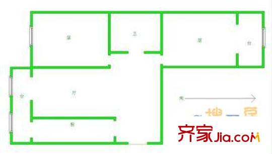 祺林園戶型圖戶型圖 2室1廳1衛(wèi)1廚