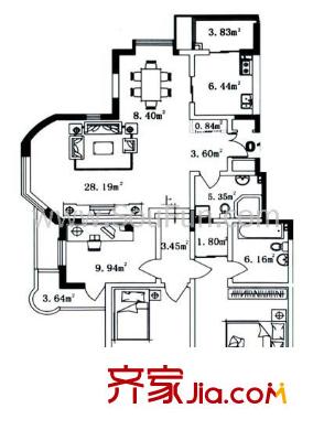 鳳凰城戶型圖戶型圖 2室2廳1衛(wèi)1廚
