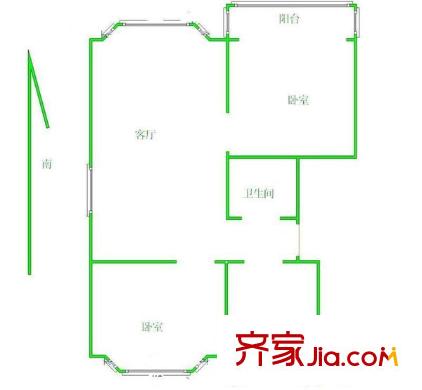 鳳凰城戶型圖戶型圖 2室1廳1衛(wèi)1廚