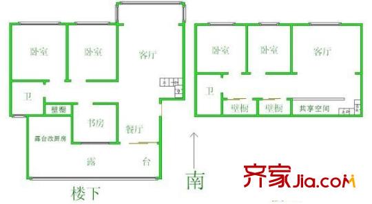 鳳凰城戶型圖戶型圖 4室1廳1衛(wèi)1廚