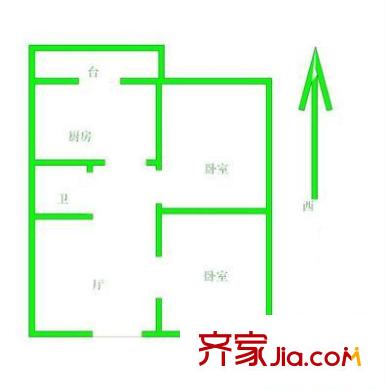 第六田園戶型圖戶型圖 2室2廳1衛(wèi)1廚