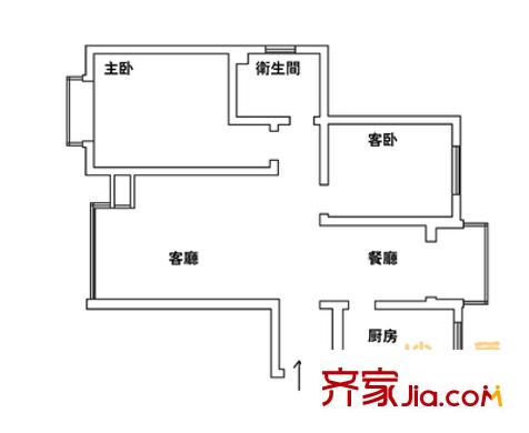 第六田園戶型圖戶型圖 2室1廳2衛(wèi)1廚