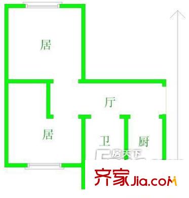 四化里戶型圖戶型圖 2室1廳1衛(wèi)1廚