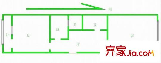四化里戶型圖戶型圖 2室1廳1衛(wèi)1廚