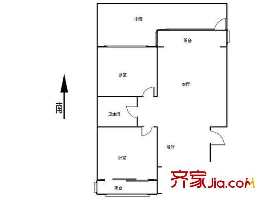 水西園戶型圖戶型圖 2室2廳1衛(wèi)1廚