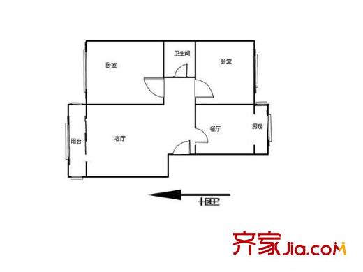 水西園戶型圖戶型圖 2室2廳1衛(wèi)1廚
