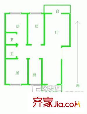 羅馬花園二期戶(hù)型圖戶(hù)型圖 3室